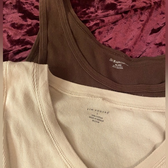 two tank tops brown and cream colored - Picture 2 of 3